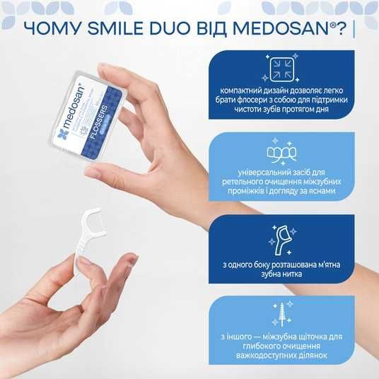 Флосери для зубів Smile Duo Flossers&Interdental brush Medosan