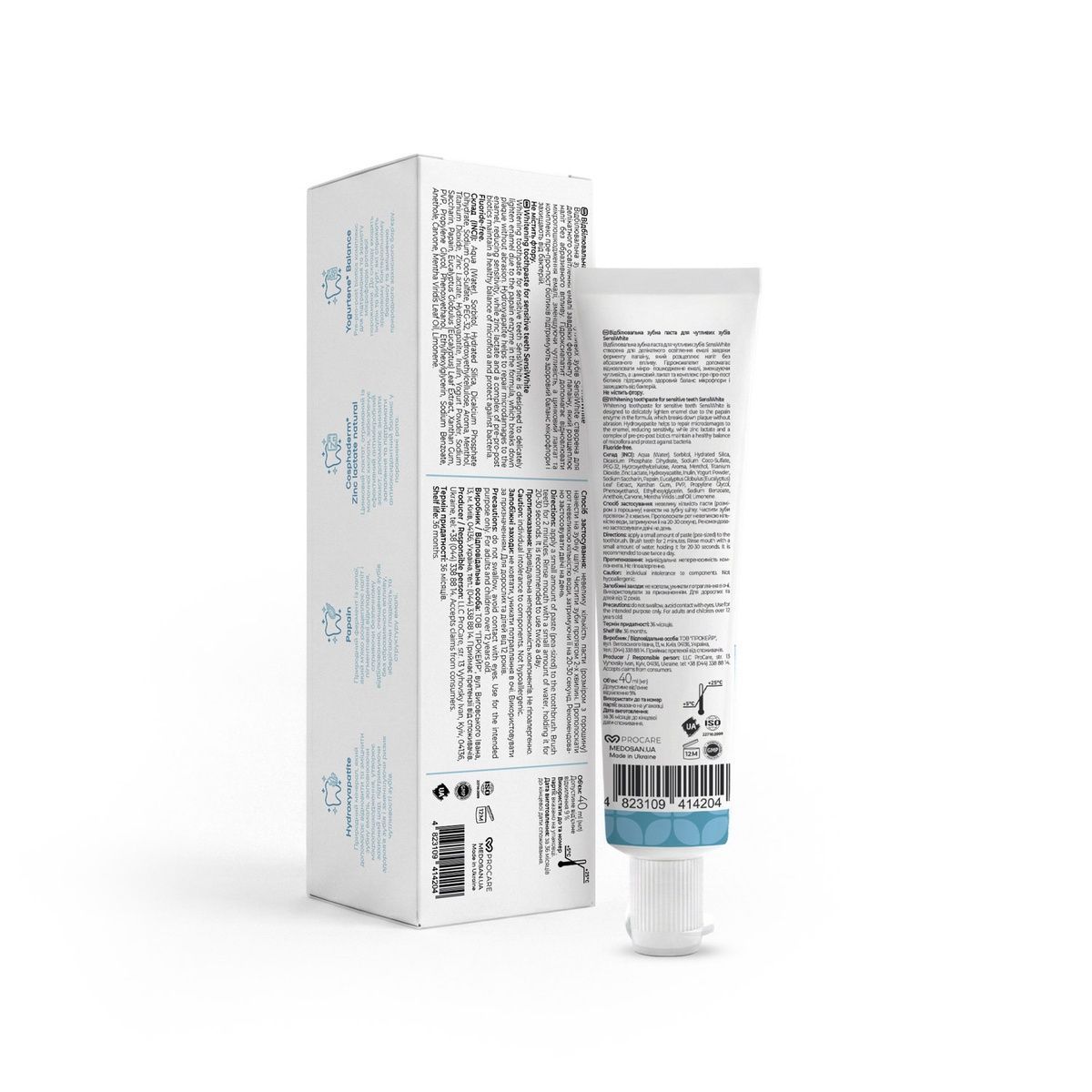 Отбеливающая зубная паста для чувствительных зубов SensiWhite Medosan 40 мл 4823109414204 фото