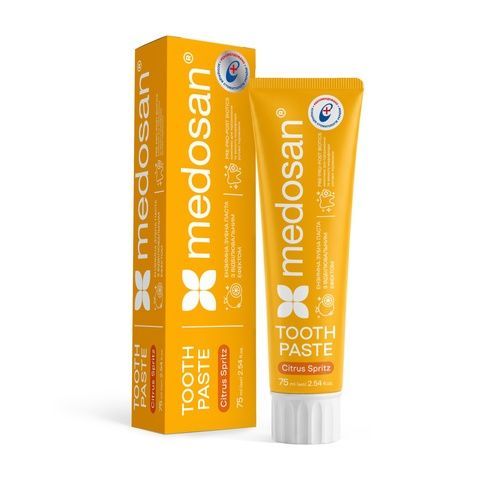 Энзимная зубная паста с отбеливающим эффектом Citrus Spritz Medosan 75 мл 4823109415140 фото
