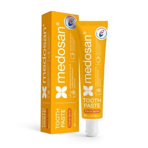 Энзимная зубная паста с отбеливающим эффектом Citrus Spritz Medosan 40 мл 4823109415157 фото